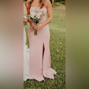 Azazie Blush Pink Maxi Dress